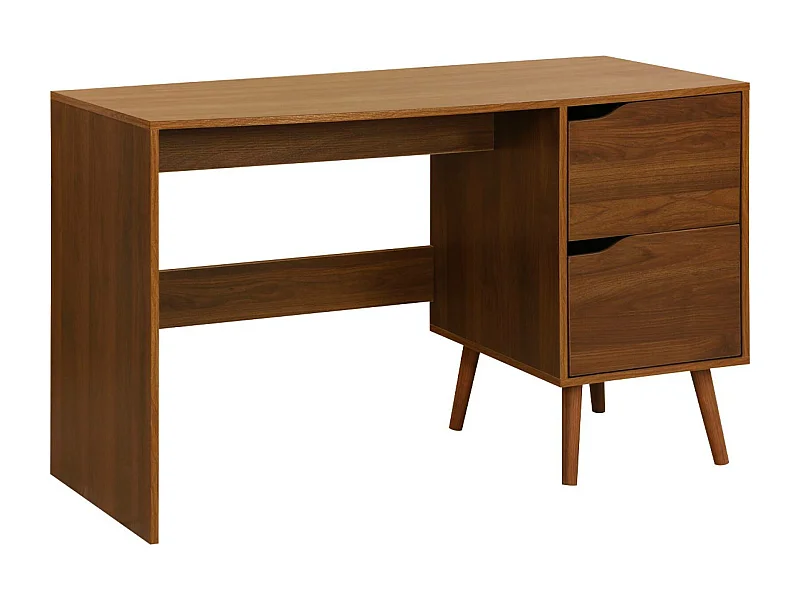 Bureau à 2 tiroirs décor bois de noyer
