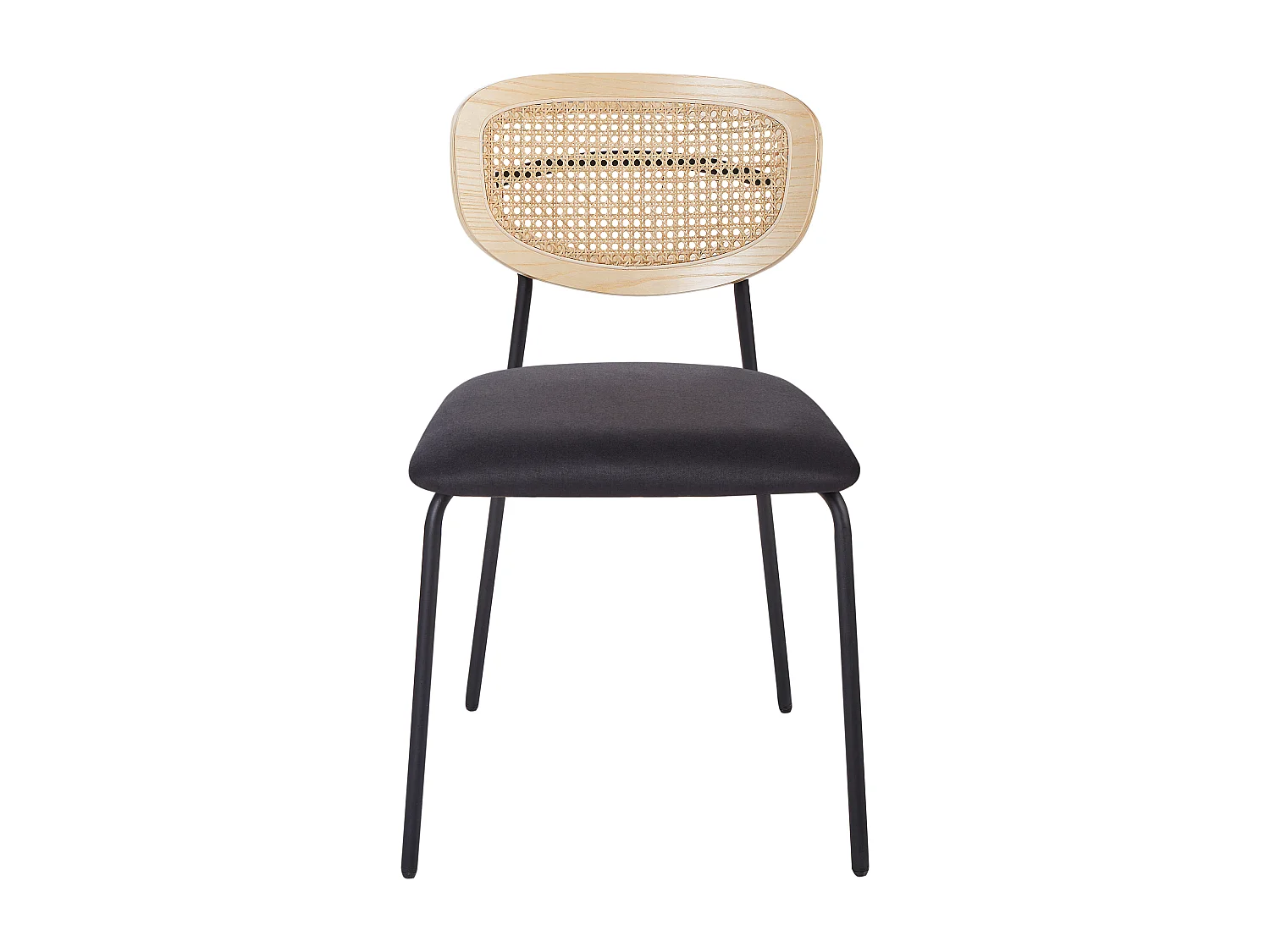 Esszimmerstuhl 2er Set MAYETTA Rattan Schwarz