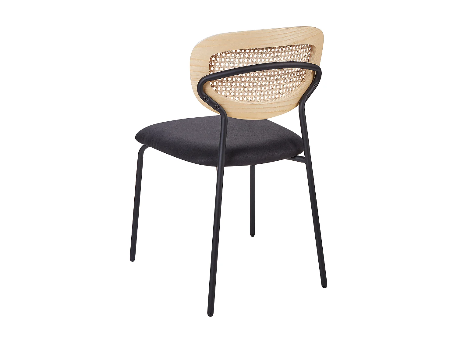 Esszimmerstuhl 2er Set MAYETTA Rattan Schwarz