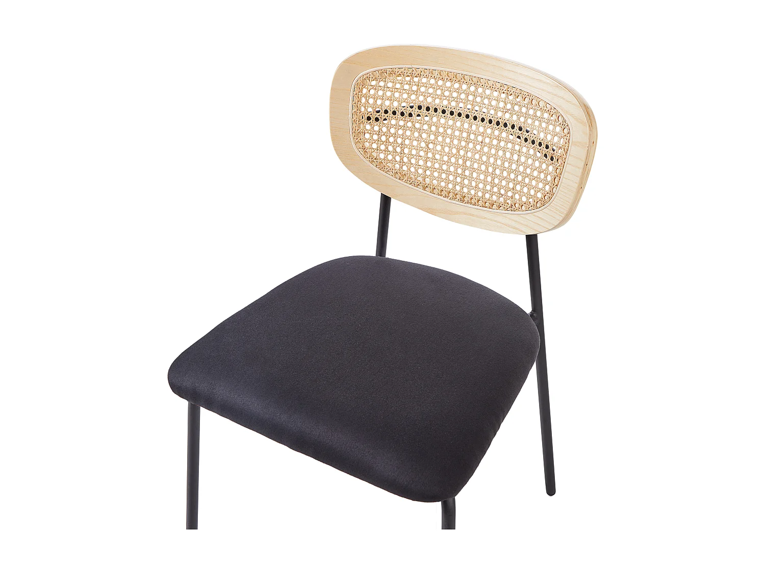 Esszimmerstuhl 2er Set MAYETTA Rattan Schwarz