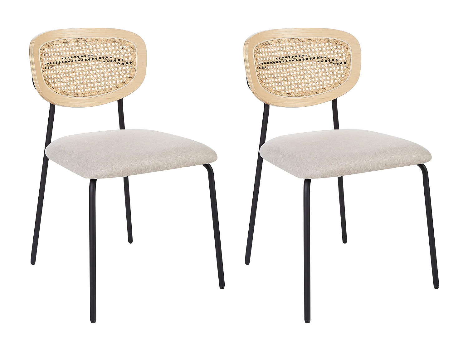 Lot de 2 chaises de salle à manger MAYETTA Rotin Beige clair