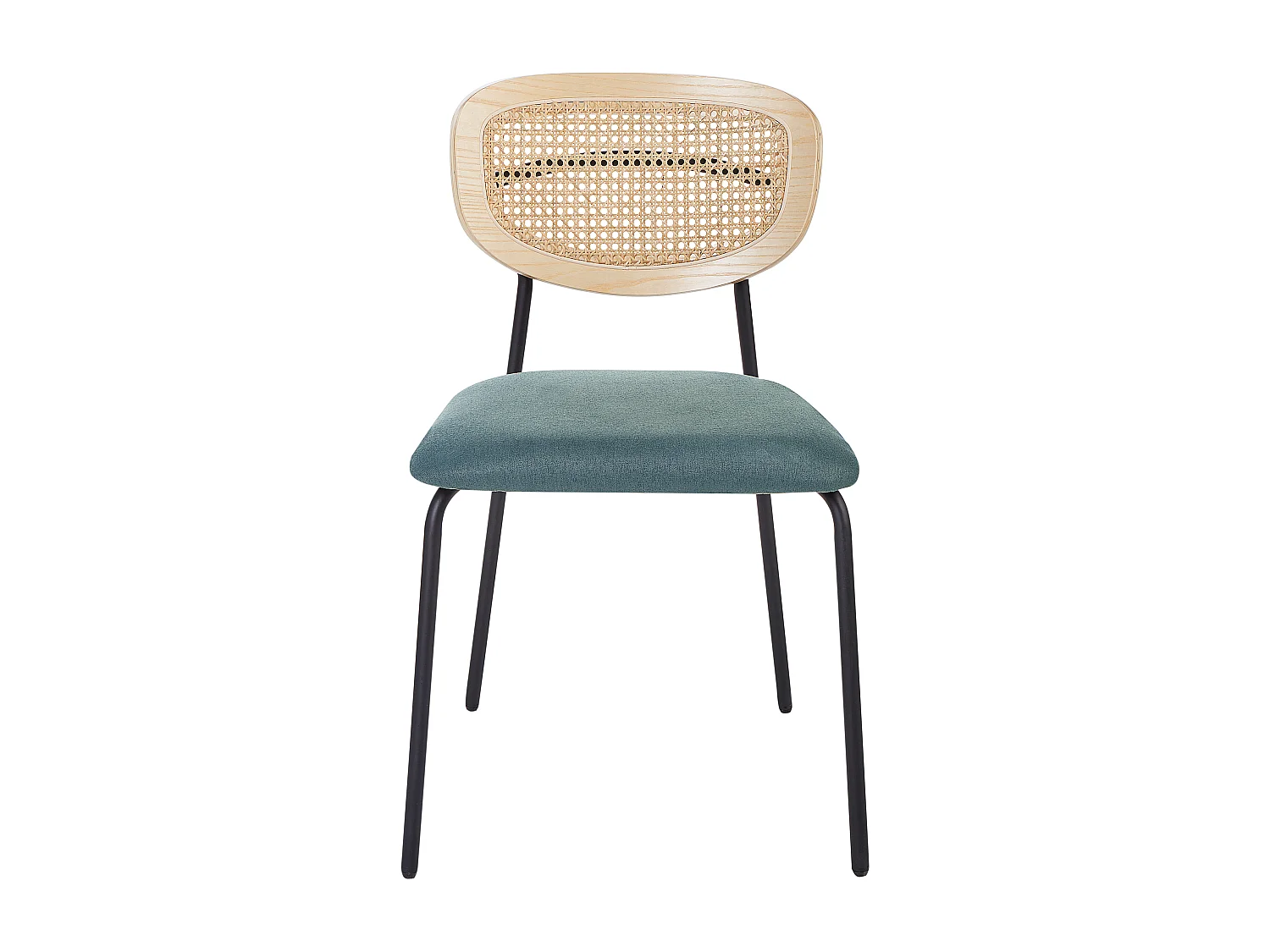 Lot de 2 chaises de salle à manger MAYETTA Rotin Bleu paon