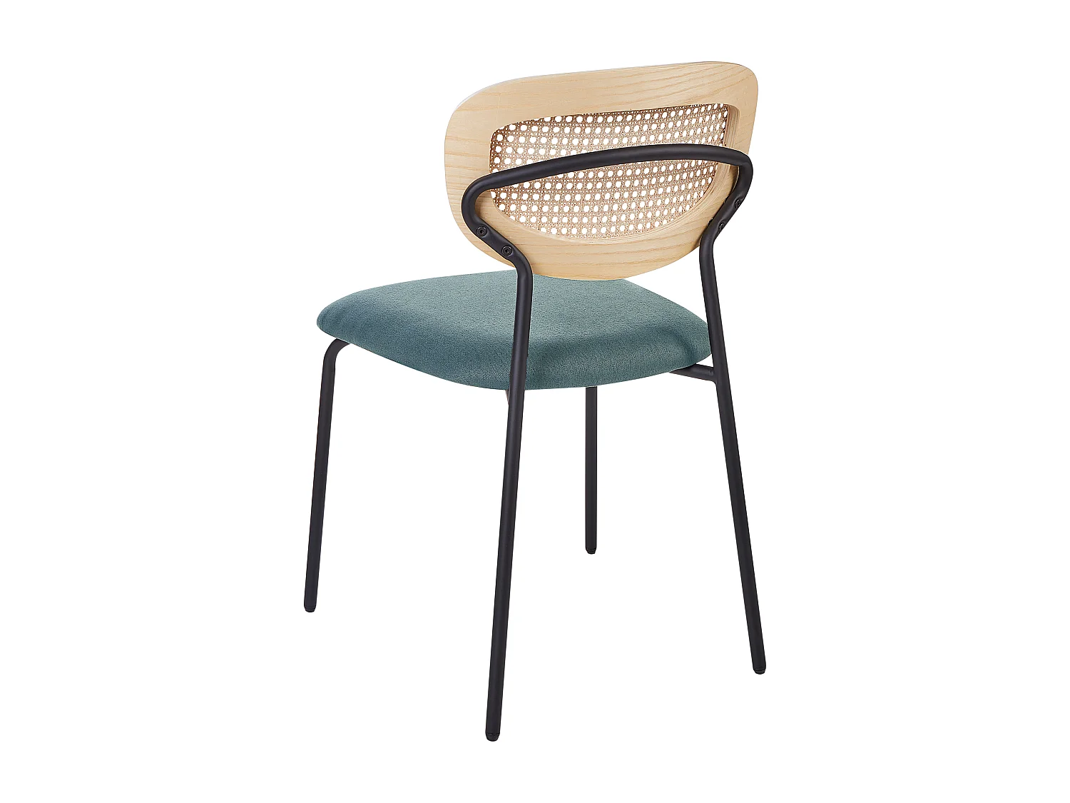 Lot de 2 chaises de salle à manger MAYETTA Rotin Bleu paon