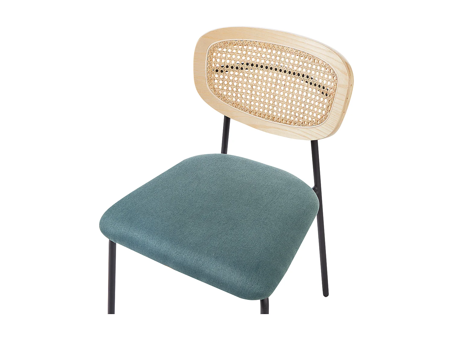 Lot de 2 chaises de salle à manger MAYETTA Rotin Bleu paon