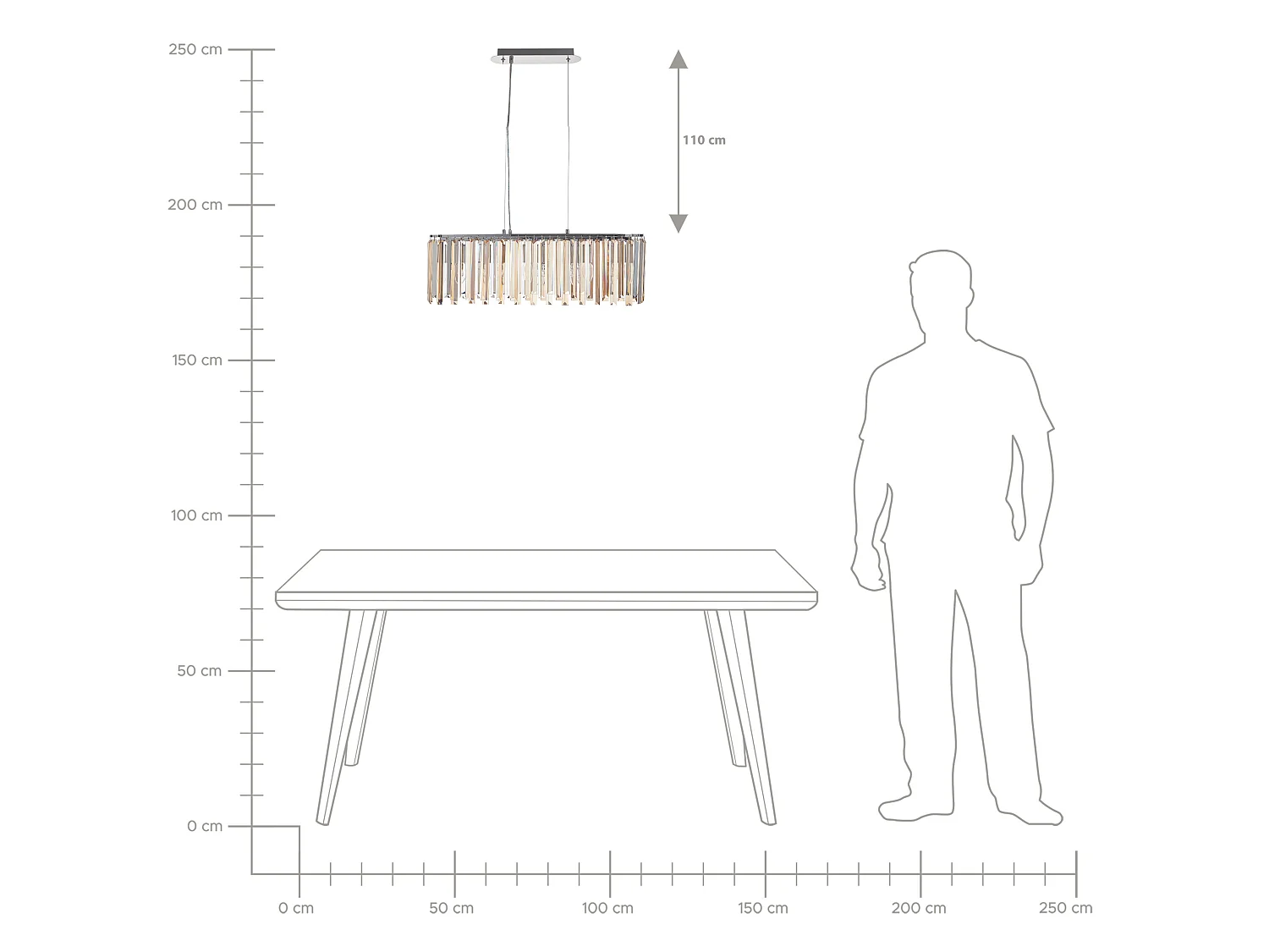 Lustre MANDEO Verre Argenté