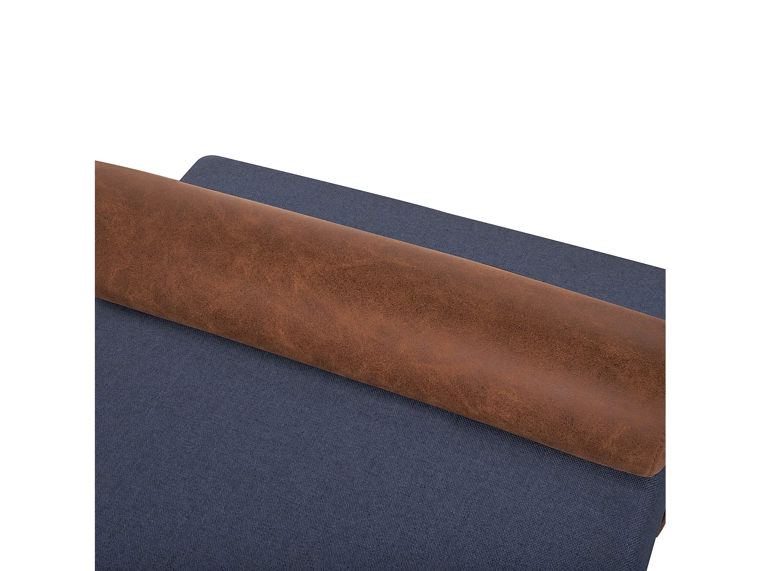 Chaise longue MALMOS Lin synthétique Cuir PU Bleu foncé