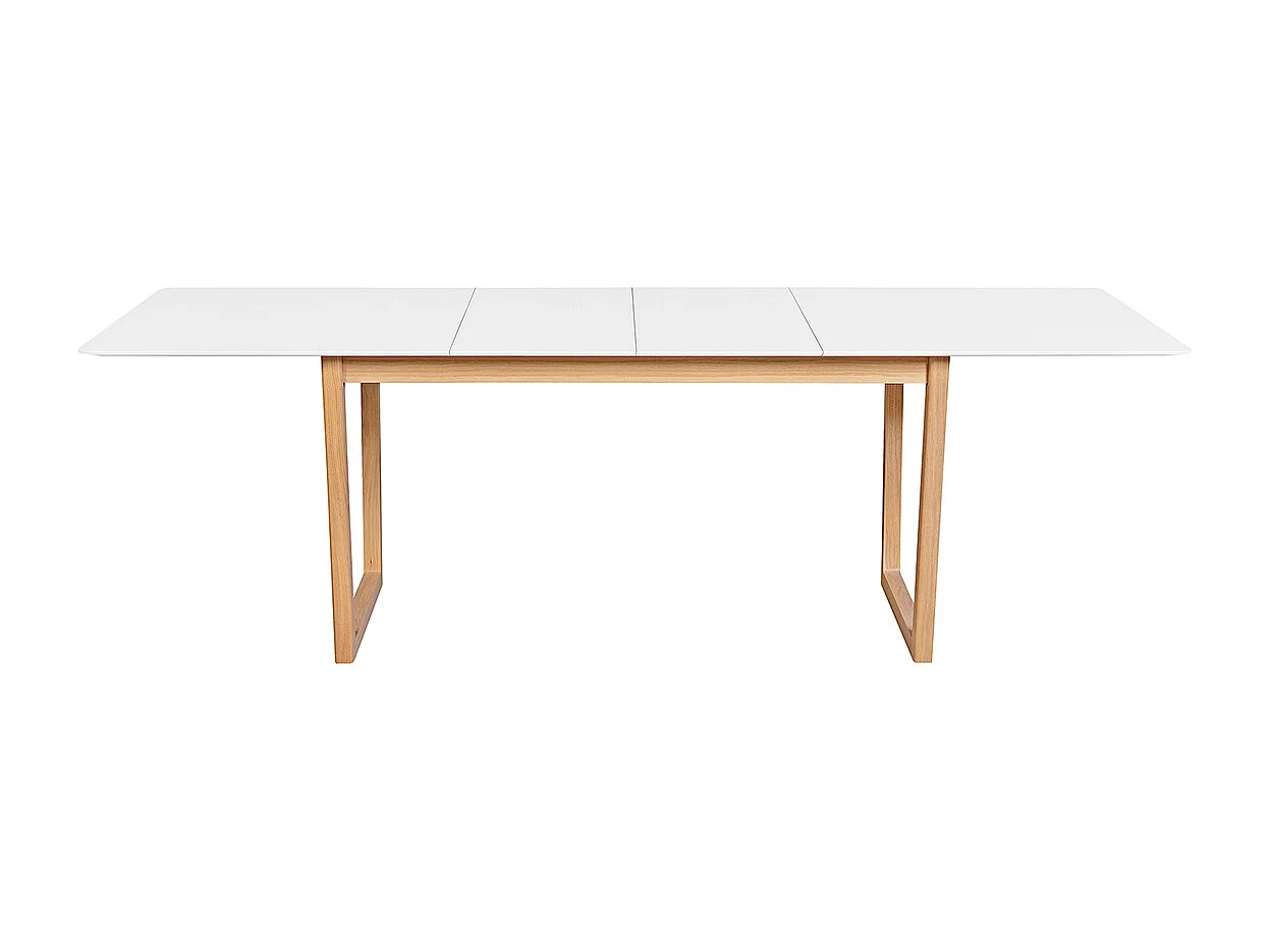 Esstisch ausziehbar helles Holz und weiß L160-240 cm LAHO