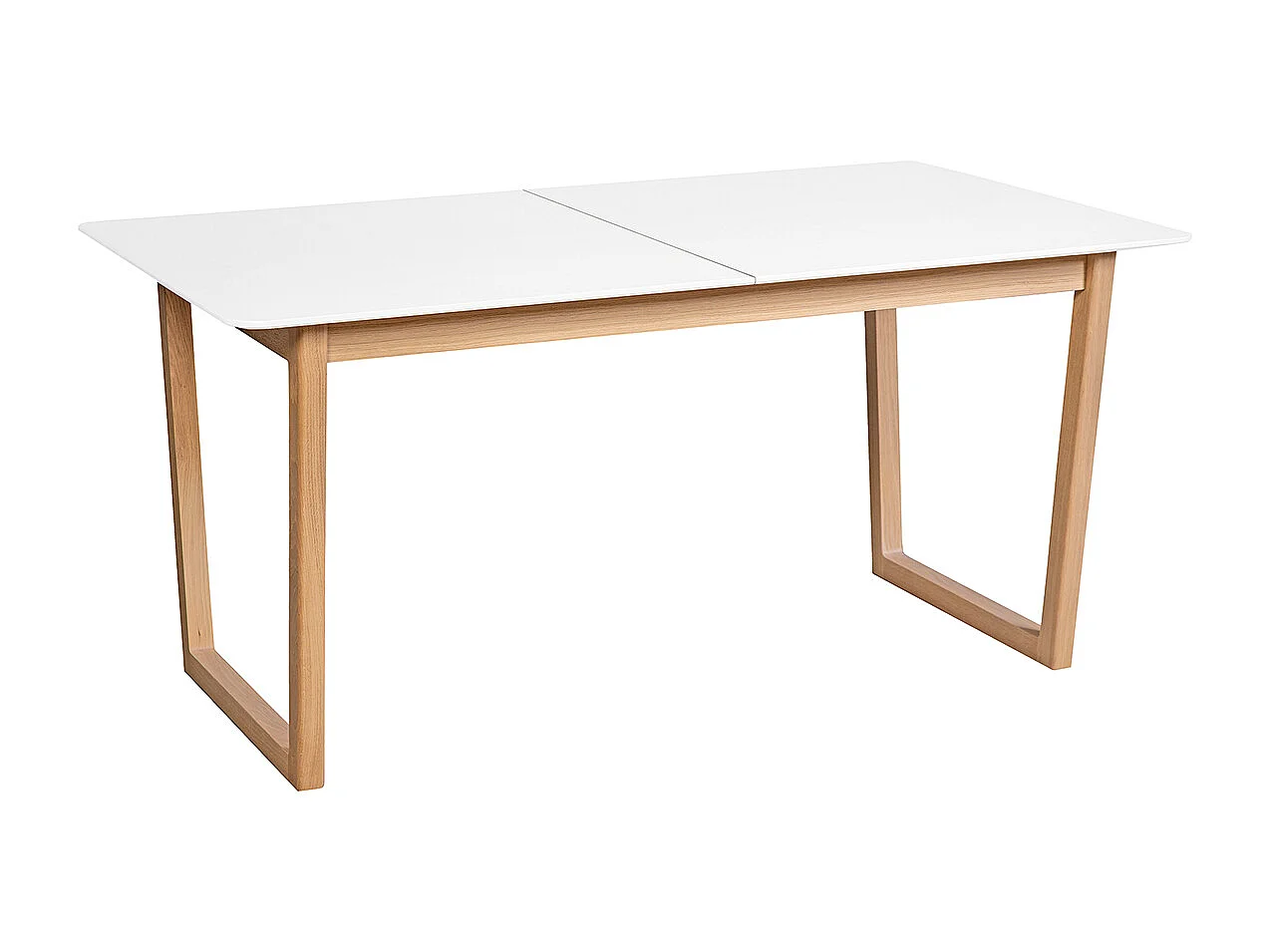 Mesa de comedor extensible madera clara y blanco L160-240 cm LAHO