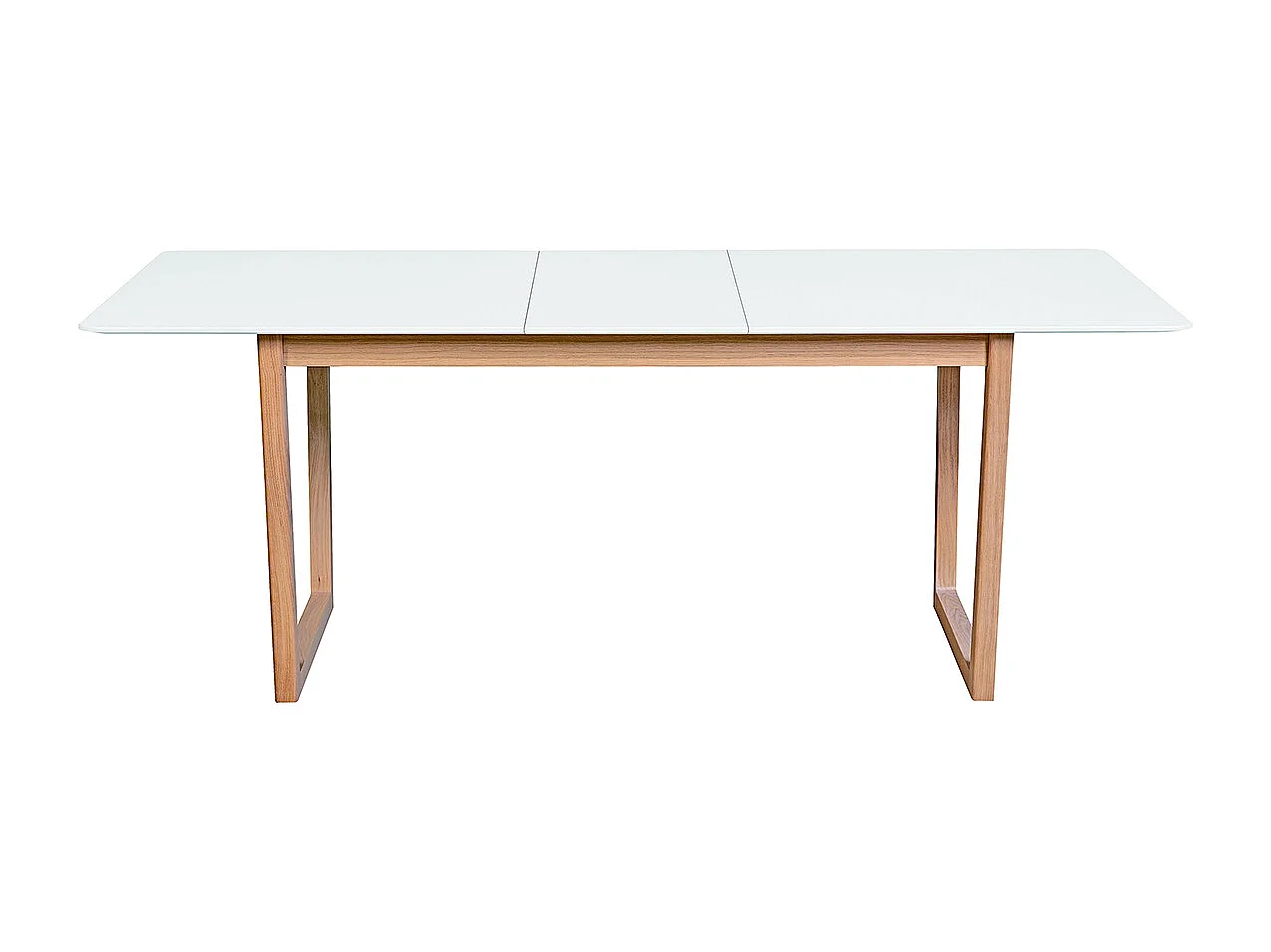 Esstisch ausziehbar helles Holz und weiß L160-240 cm LAHO