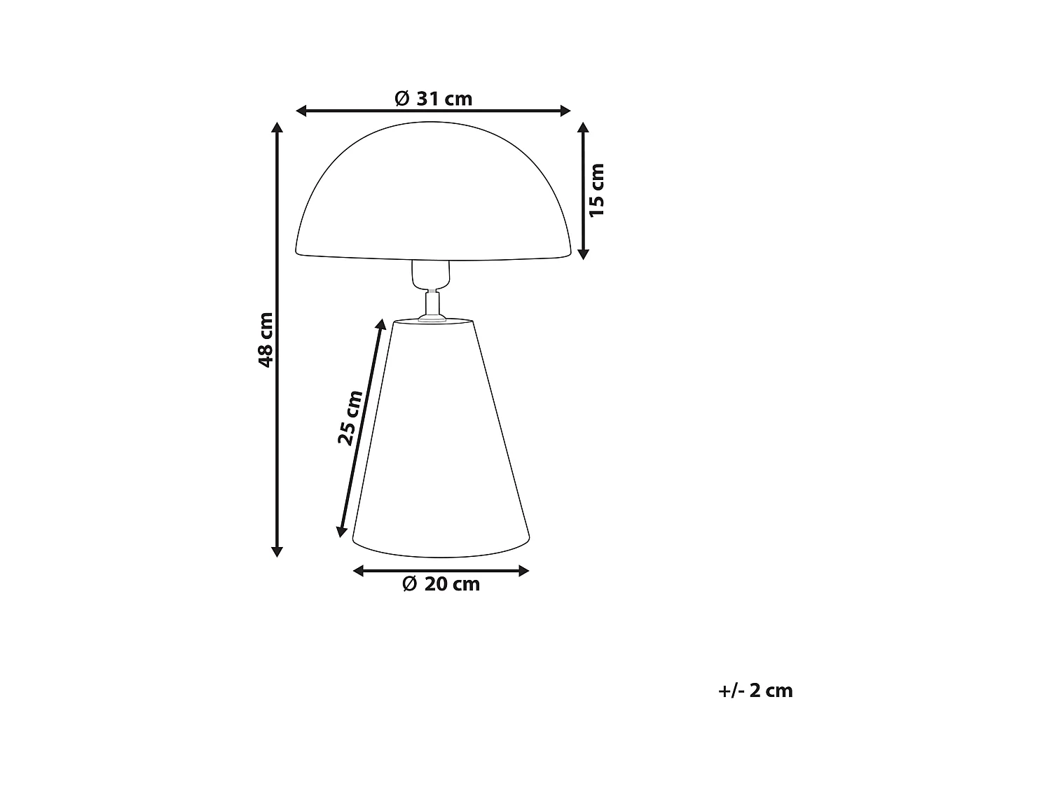 Lámpara de mesa PALMIET Metal Negro