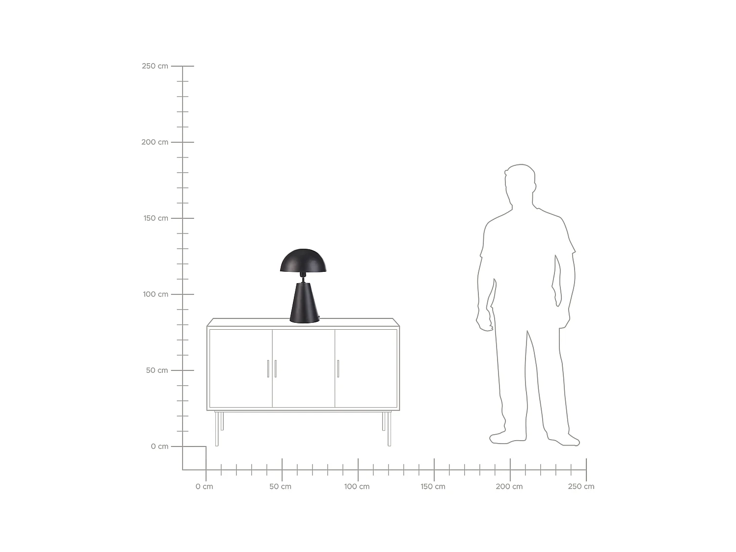 Lámpara de mesa PALMIET Metal Negro