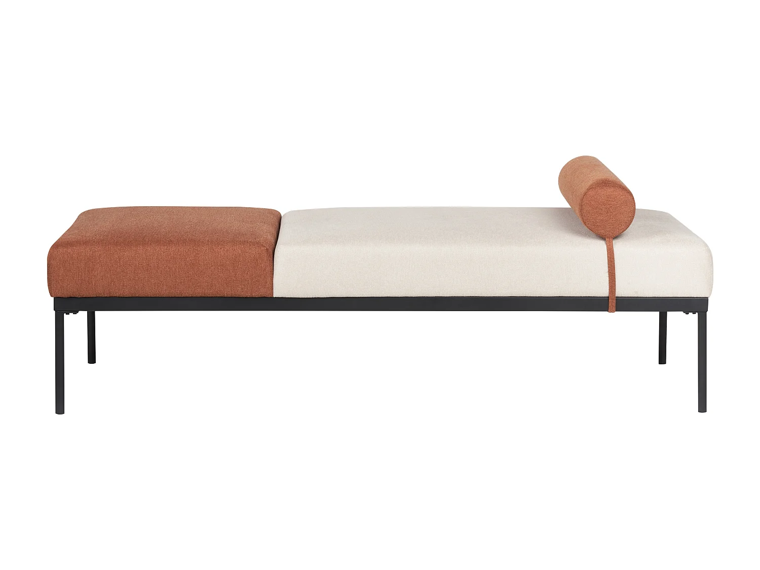 Chaise longue MALMOS Lin synthétique Marron doré