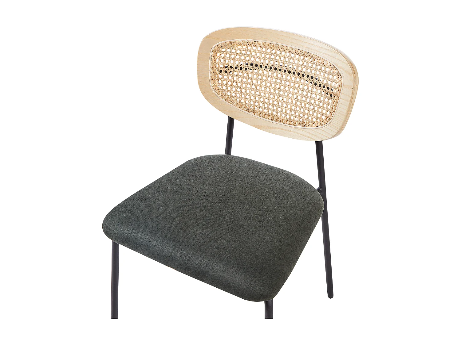 Lot de 2 chaises de salle à manger MAYETTA Rotin Vert foncé