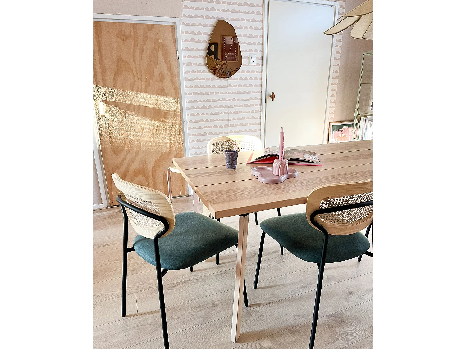 Esszimmerstuhl 2er Set MAYETTA Rattan Dunkelgrün