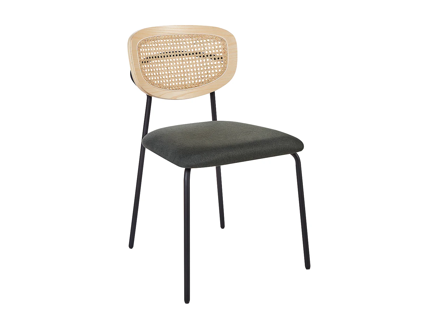 Lot de 2 chaises de salle à manger MAYETTA Rotin Vert foncé