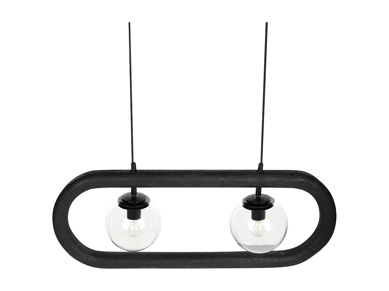 Lampe suspension AYENSU Bois de manguier Noir
