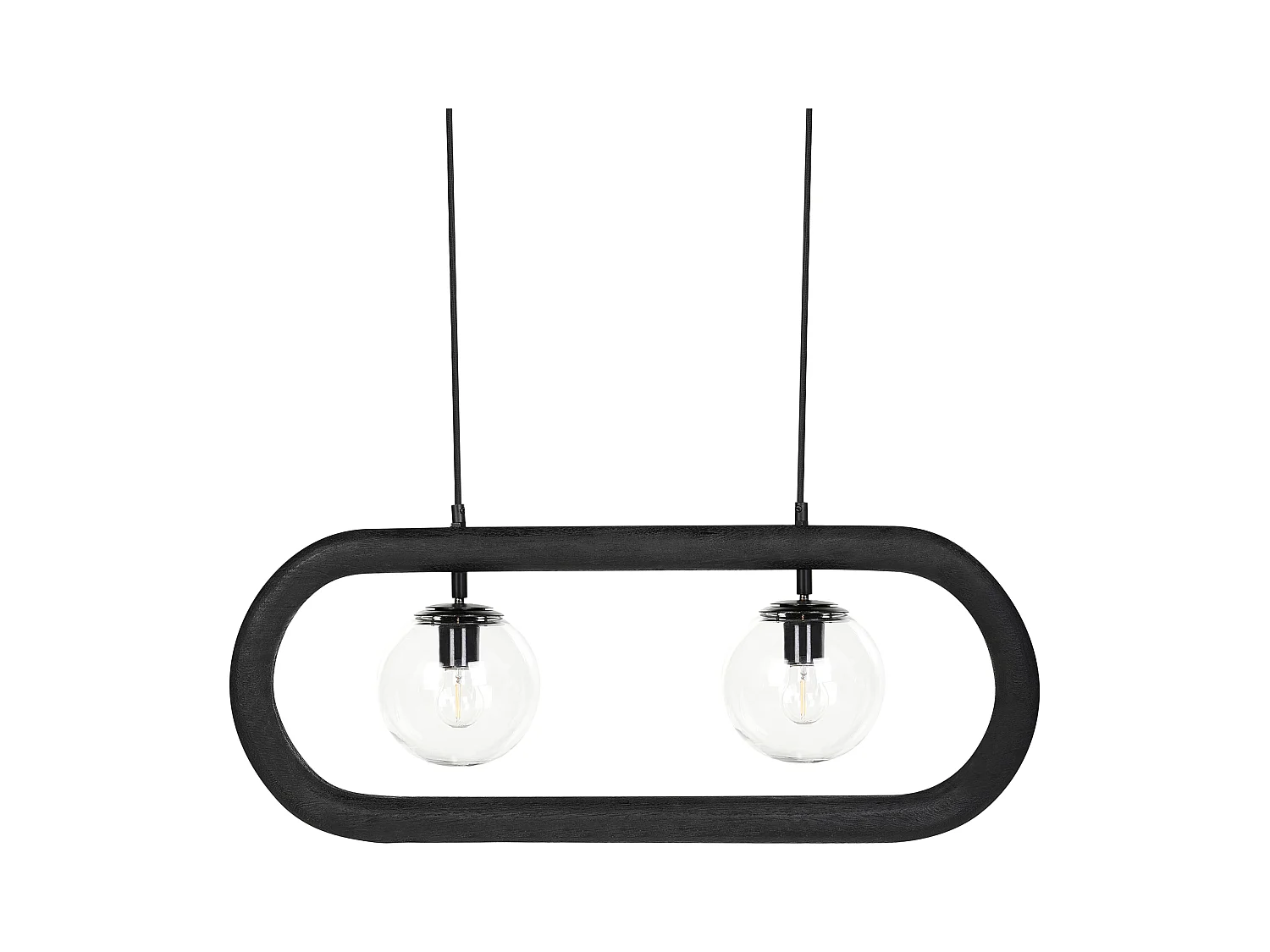 Lampe suspension AYENSU Bois de manguier Noir