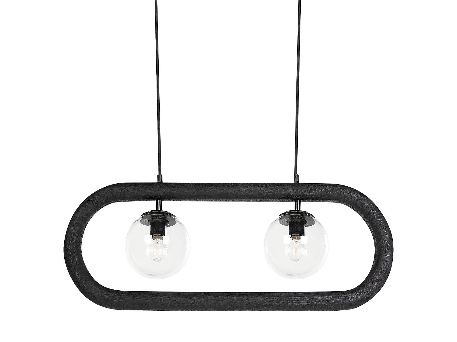 Lampe suspension AYENSU Bois de manguier Noir