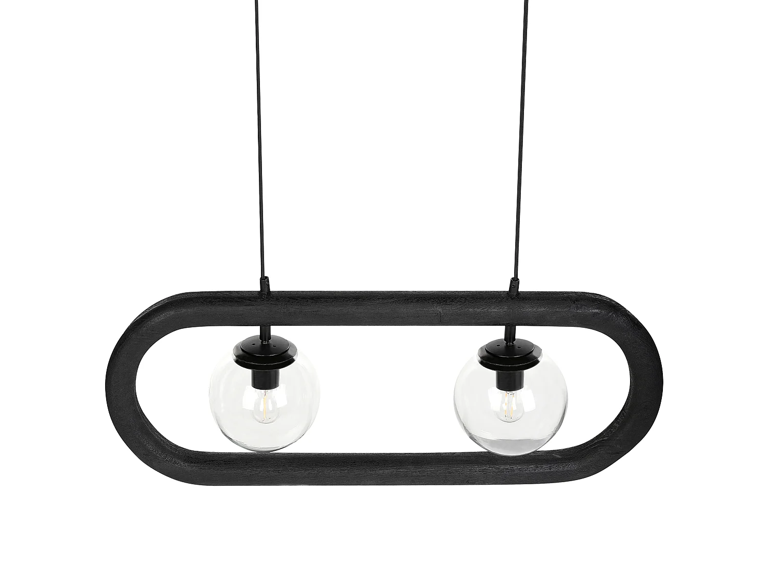Lampe suspension AYENSU Bois de manguier Noir