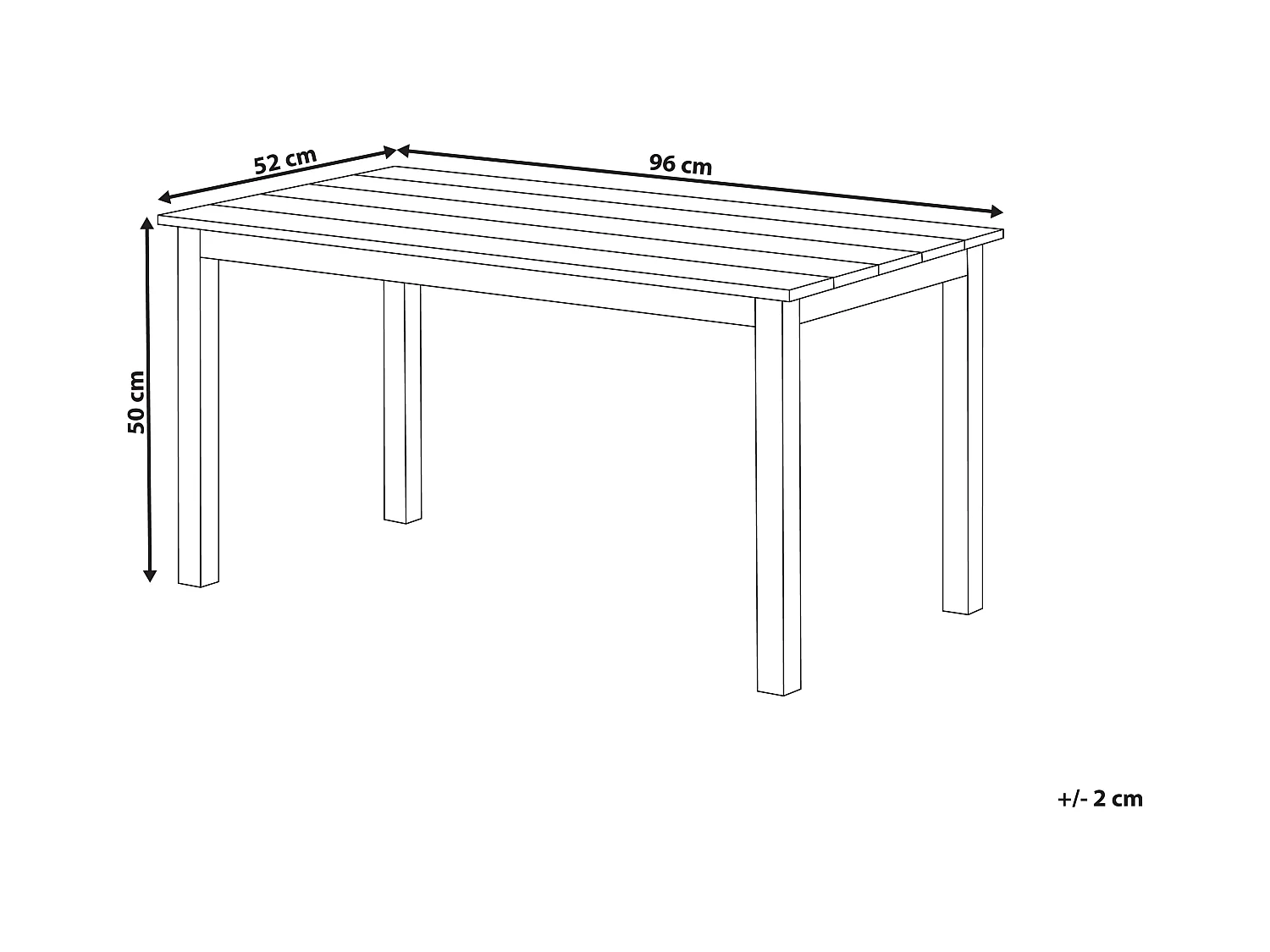 Table de salle à manger de jardin MESSINA 100 cm 52 cm Noir