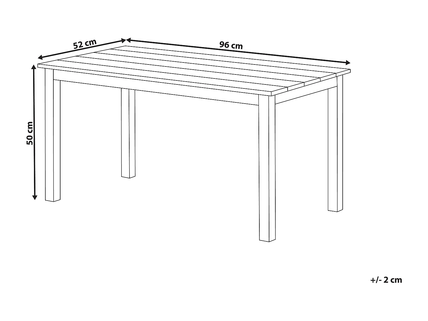 Table de salle à manger de jardin MESSINA 100 cm 52 cm Noir