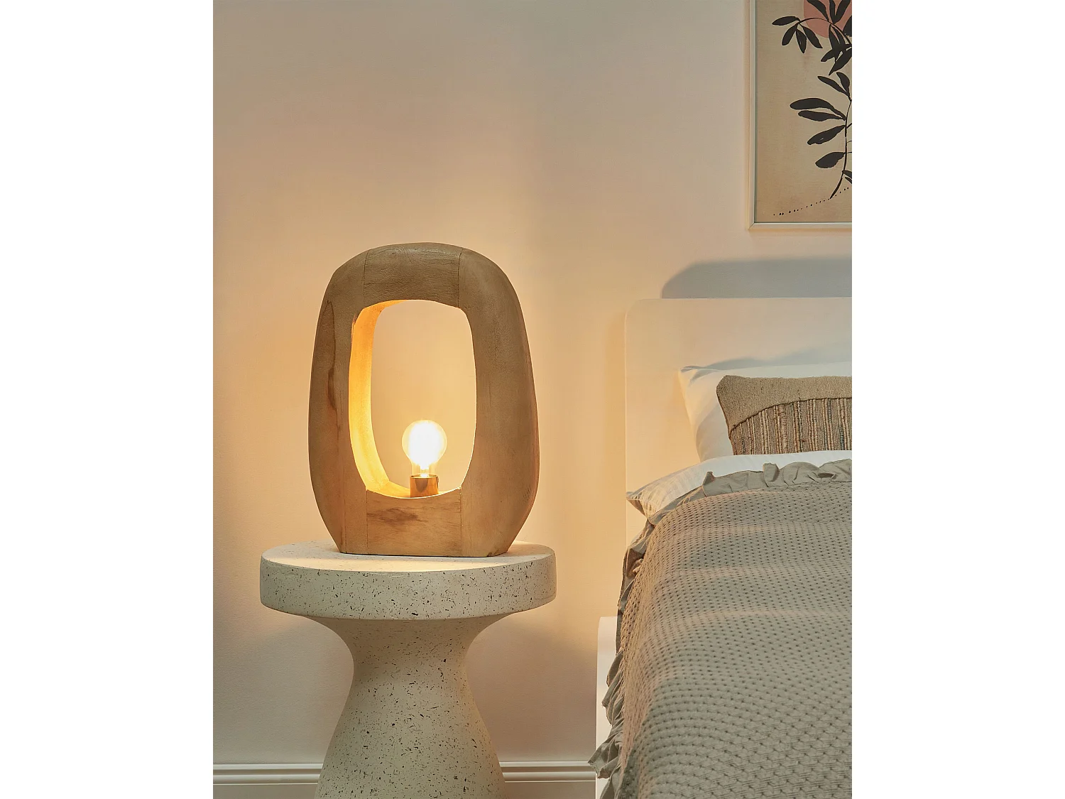 Lampe à poser AJAY Bois de manguier Marron clair