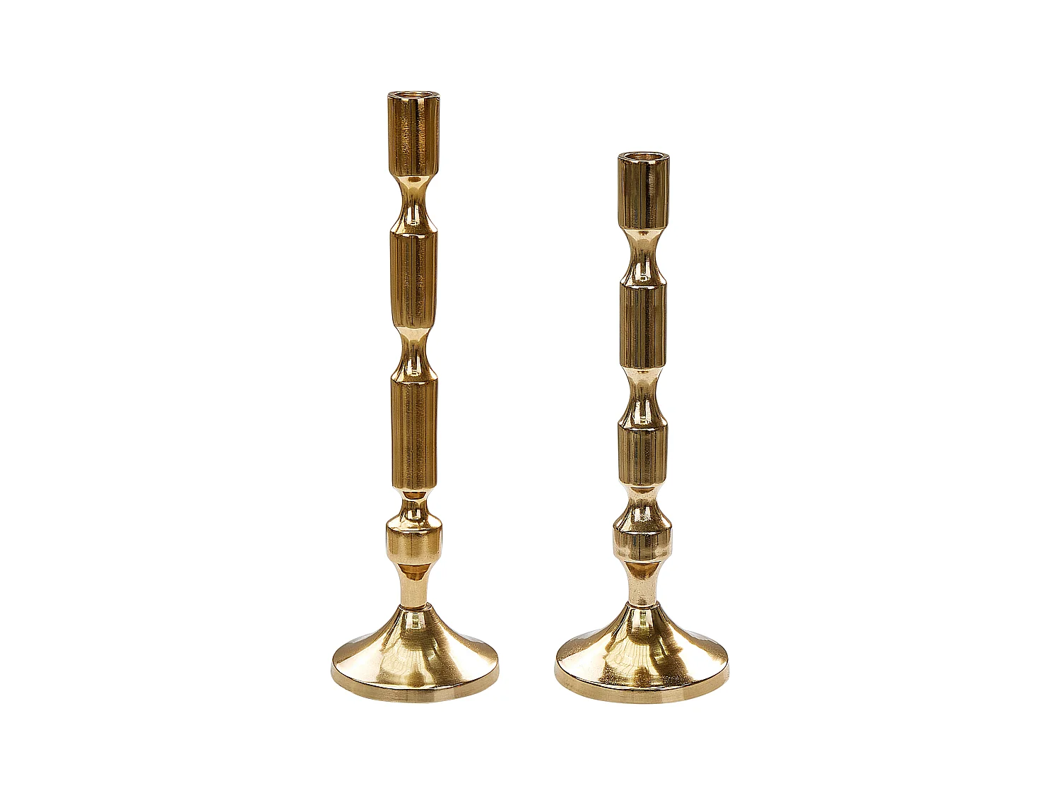 Set di 2 portacandele DIKIRNIS Metallo 31/36 cm Oro