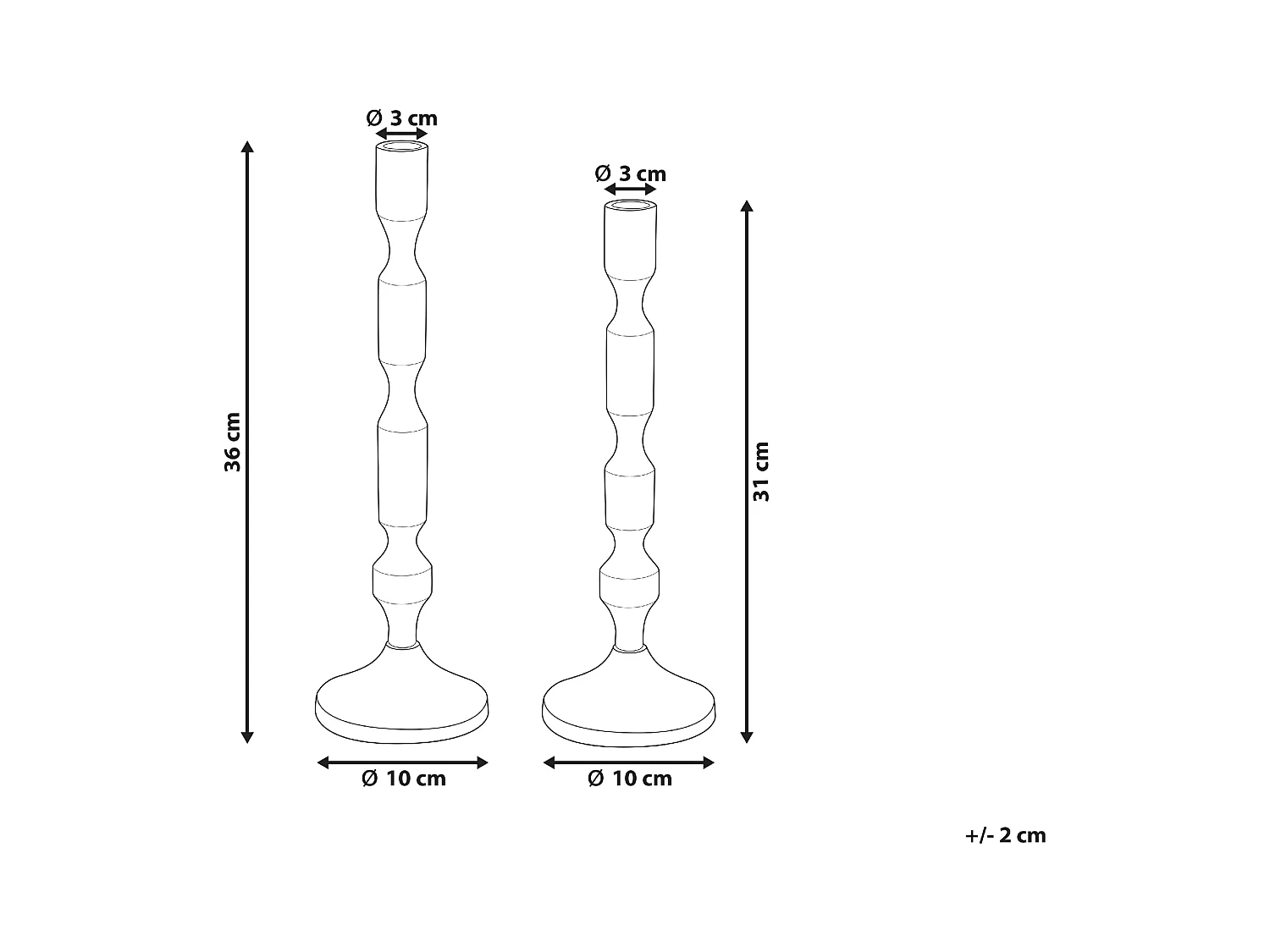 Kerzenständer Aluminium gold glänzend für Spitzkerzen 2er Set Deko Dikirnis