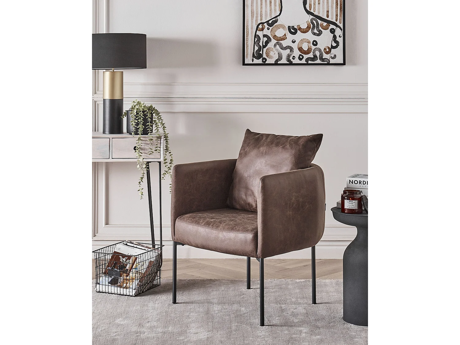 Sillón MALMOS Piel sintética Marrón oscuro