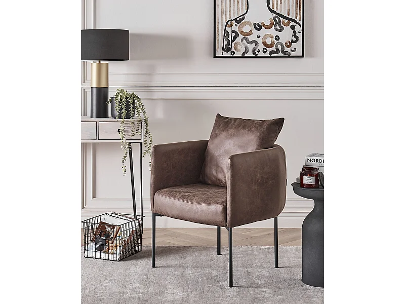 Sillón MALMOS Piel sintética Marrón oscuro