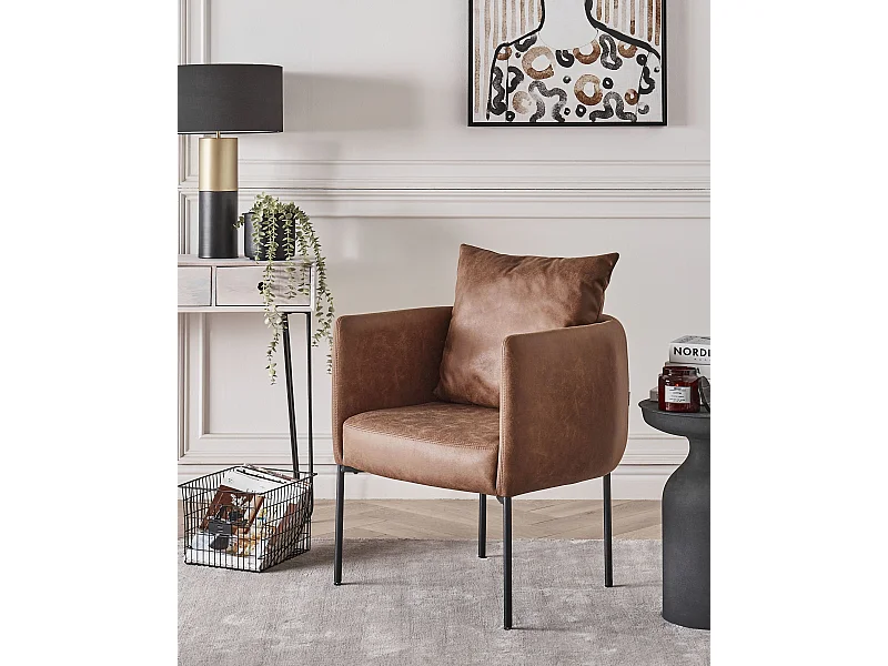 Fauteuil MALMOS Cuir PU Marron