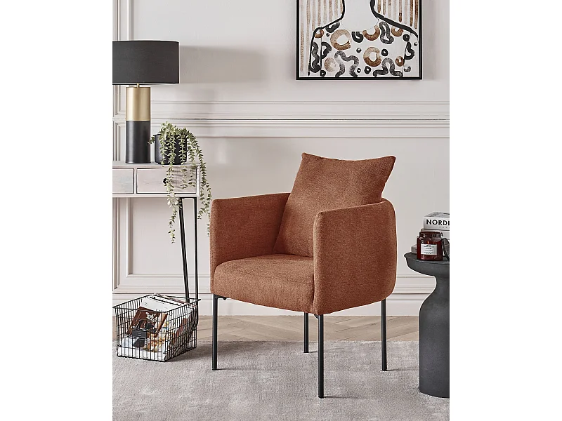 Fauteuil MALMOS Tissu Marron doré