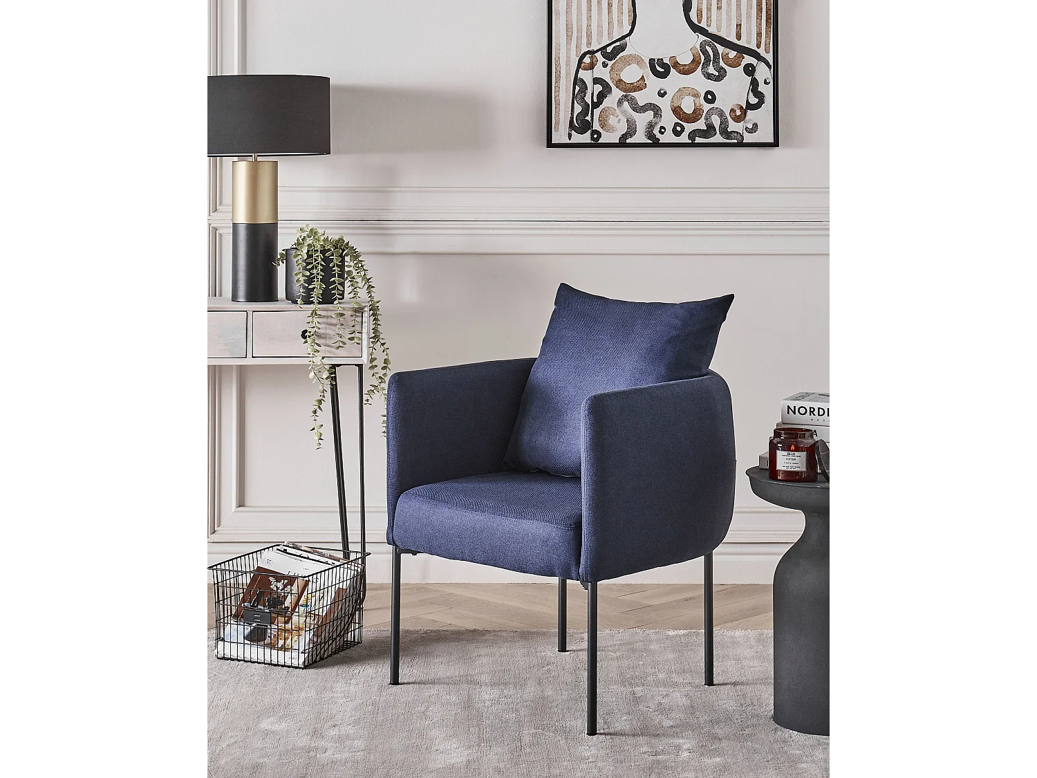 Sessel MALMOS Stoff Dunkelblau