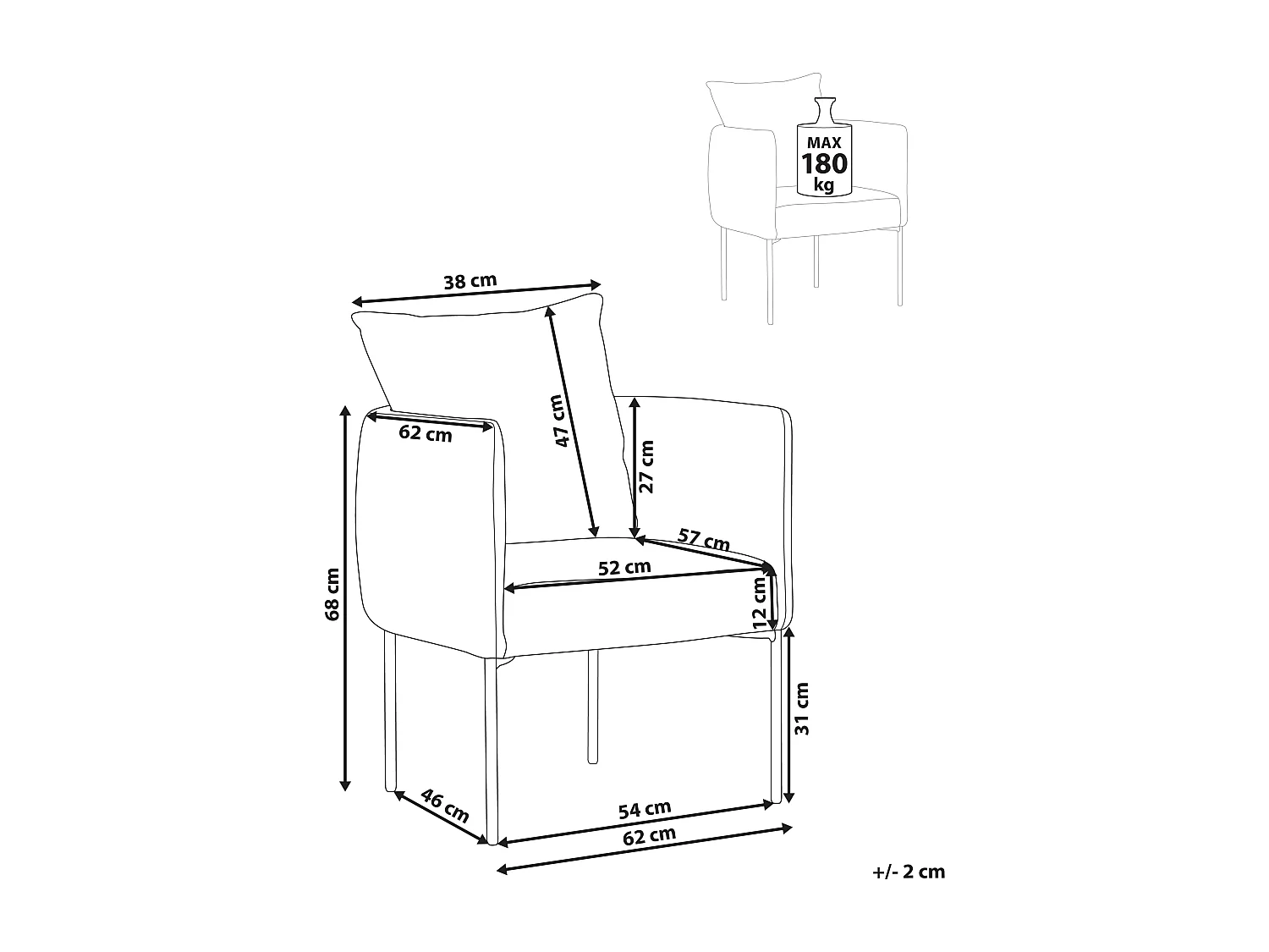 Fauteuil MALMOS Tissu Beige clair