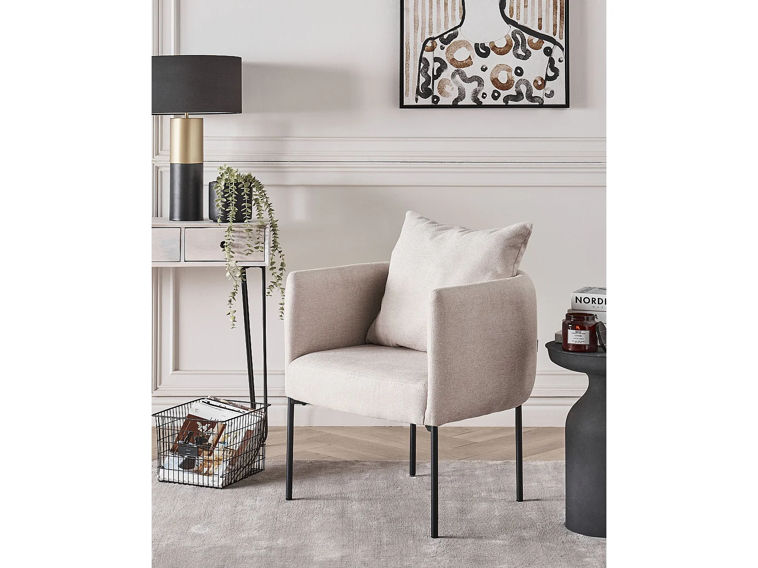 Sillón MALMOS Tela Beige claro