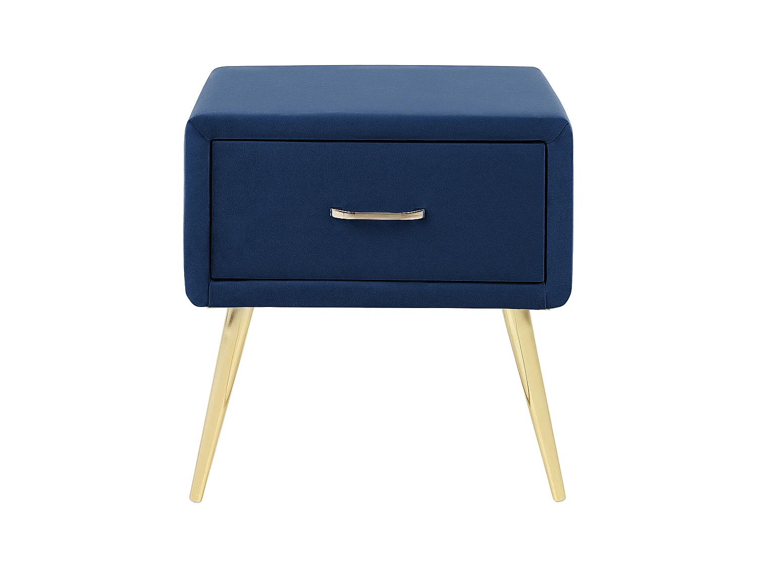 Table de nuit à 1 tiroir FLAYAT Velours Bleu marine