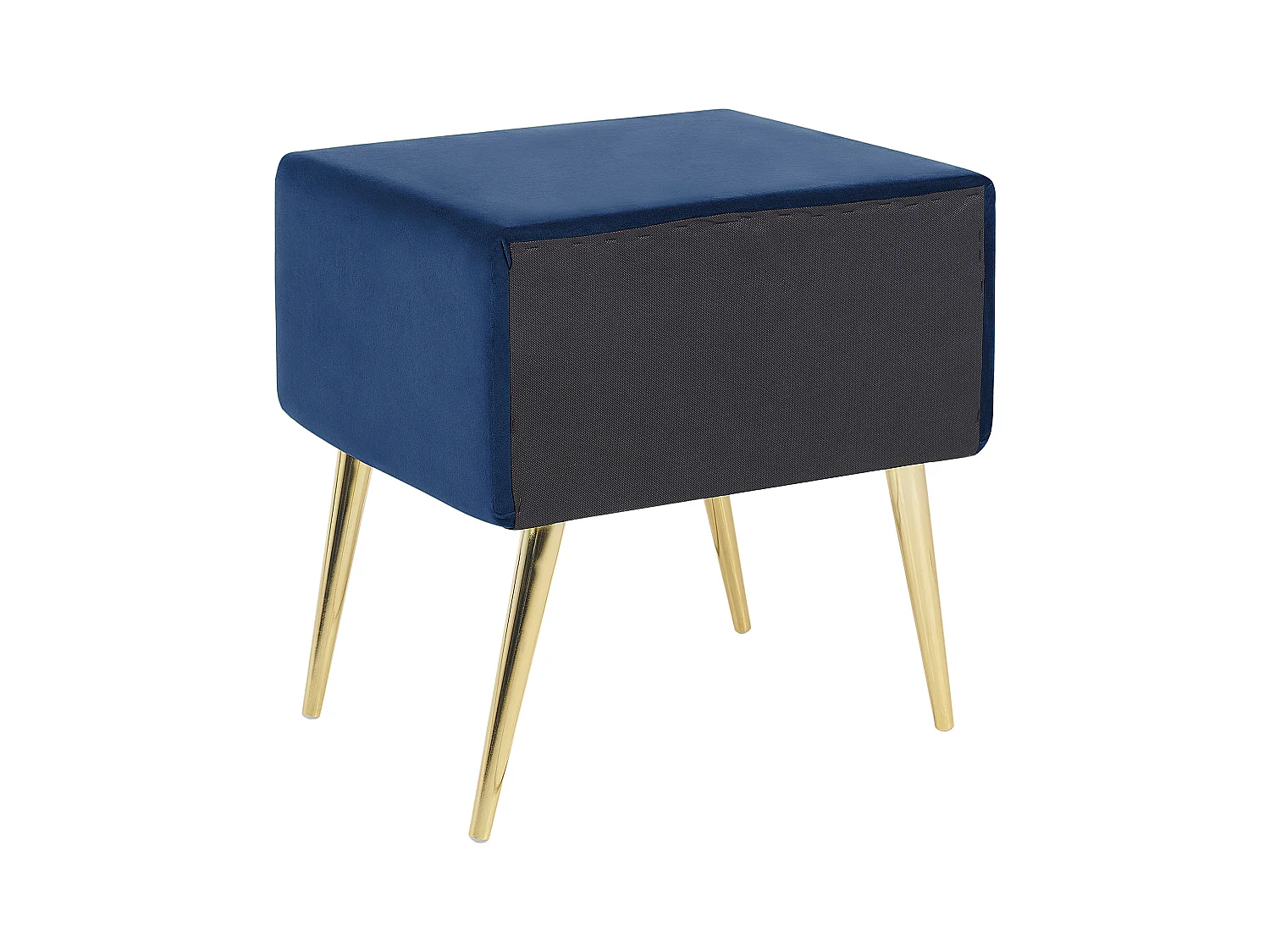 Table de nuit à 1 tiroir FLAYAT Velours Bleu marine