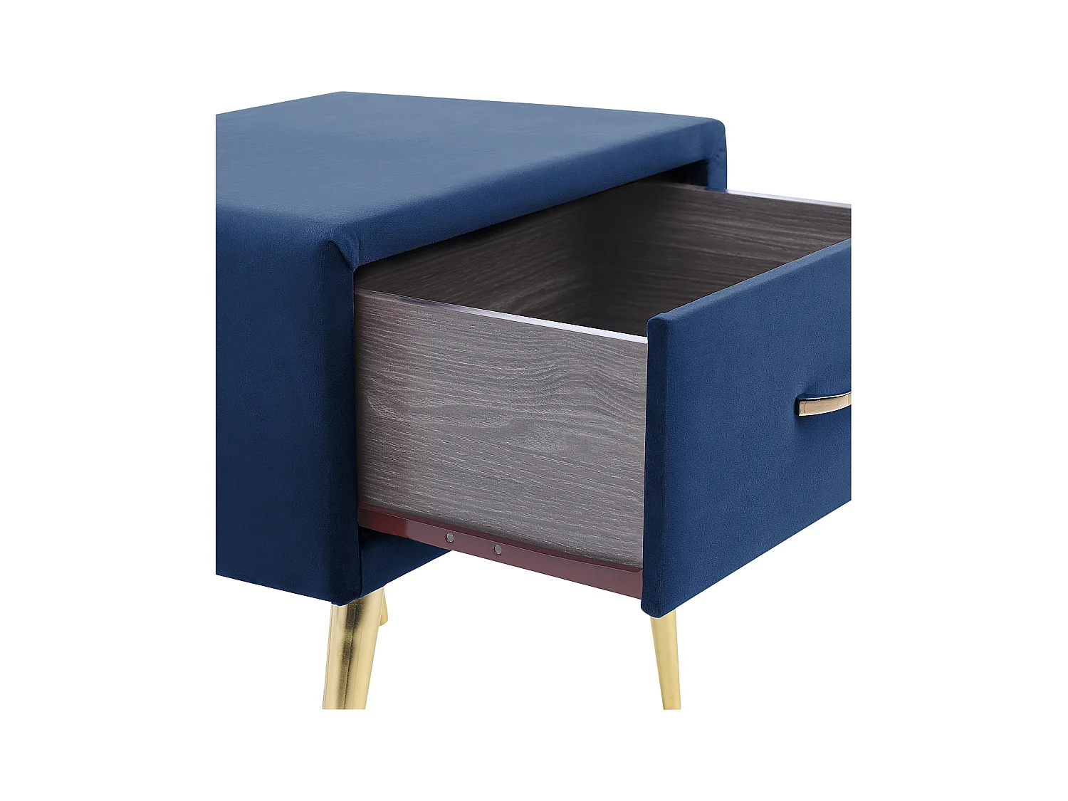 Table de nuit à 1 tiroir FLAYAT Velours Bleu marine