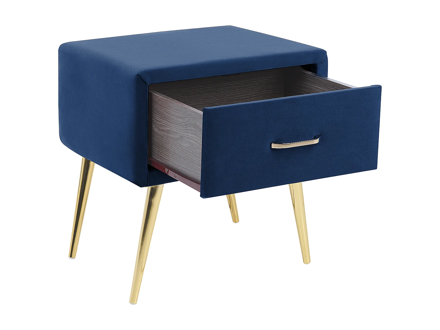 Nachtkastje met 1 lade FLAYAT Fluweel Marineblauw