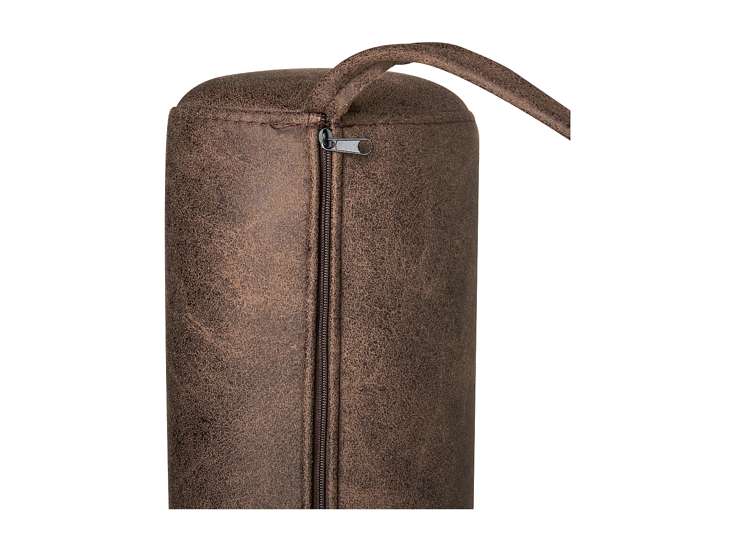 Szezlong MALMOS Len syntetyczny Ekoskóra Ciemnobrązowy