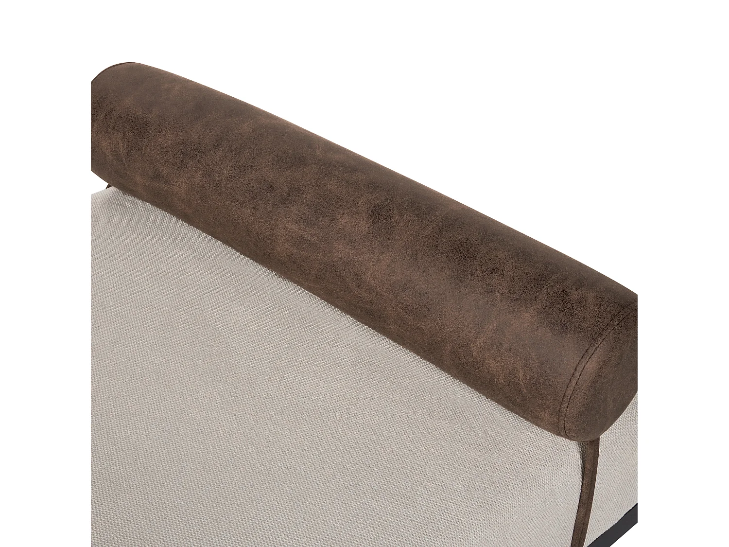 Chaise longue MALMOS Lin synthétique Cuir PU Marron foncé