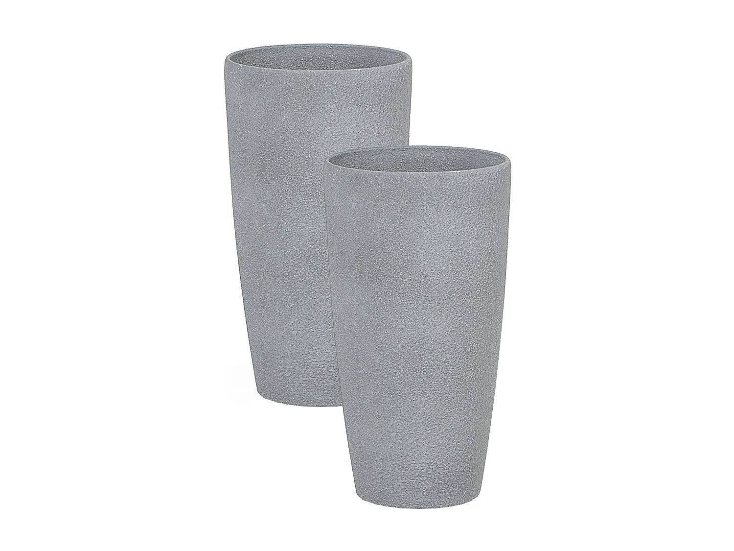 Lot de 2 pots de fleurs ABDERA Pierre 23 cm Gris