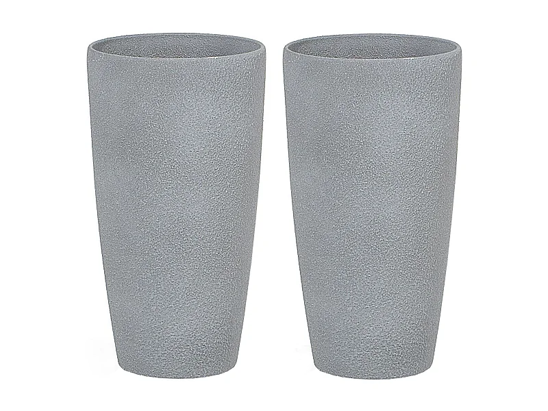Conjunto de 2 vasos para plantas ABDERA Pedra 23 cm Cinzento