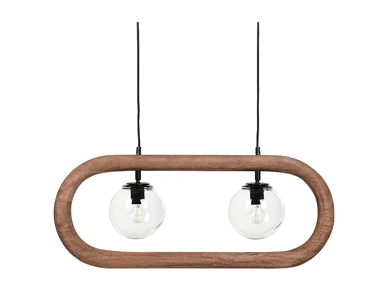 Lampadario AYENSU Legno Marrone scuro