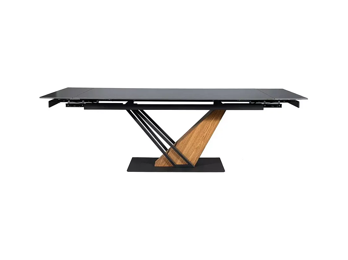 Esstisch Genesis/Schwarz&Braun/90x240/Keramik,Furnier&Metall