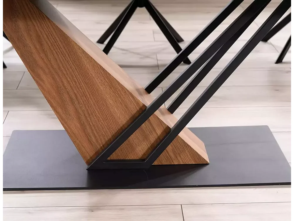 Esstisch Genesis/Schwarz&Braun/90x240/Keramik,Furnier&Metall