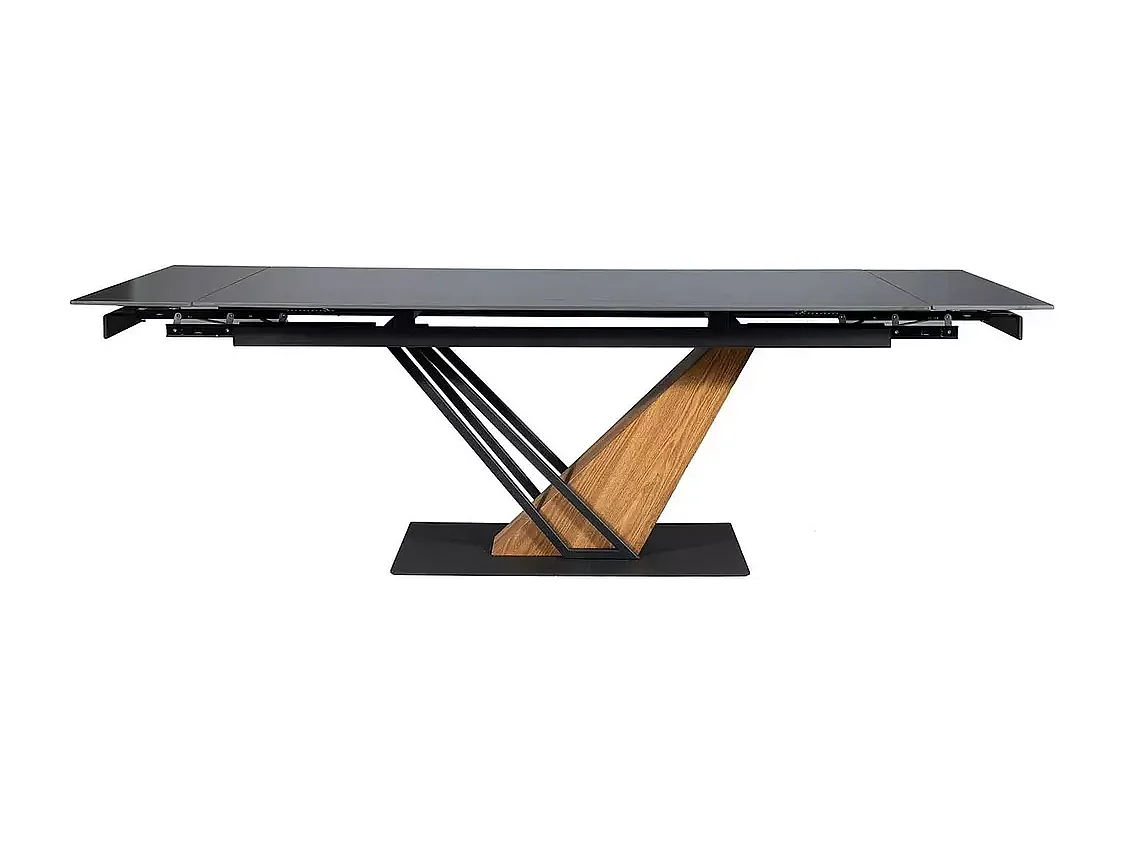 Esstisch Genesis/Schwarz&Braun/90x240/Keramik,Furnier&Metall