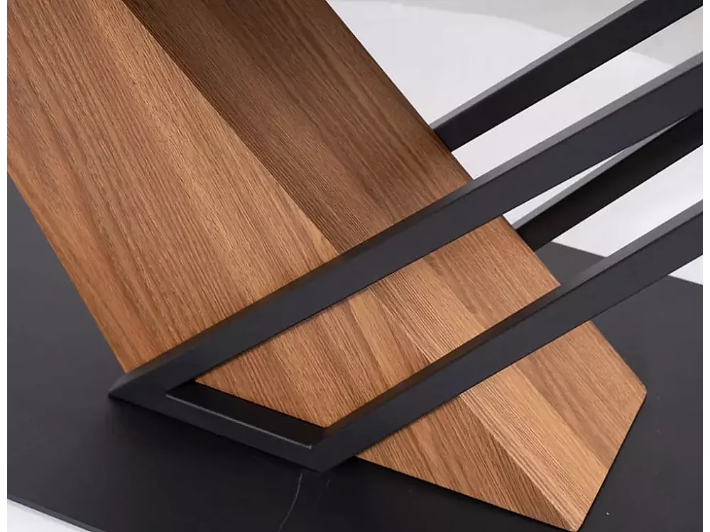 Esstisch Genesis/Schwarz&Braun/90x240/Keramik,Furnier&Metall