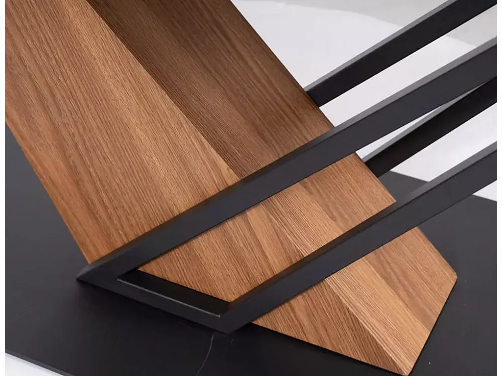 Esstisch Genesis/Schwarz&Braun/90x240/Keramik,Furnier&Metall