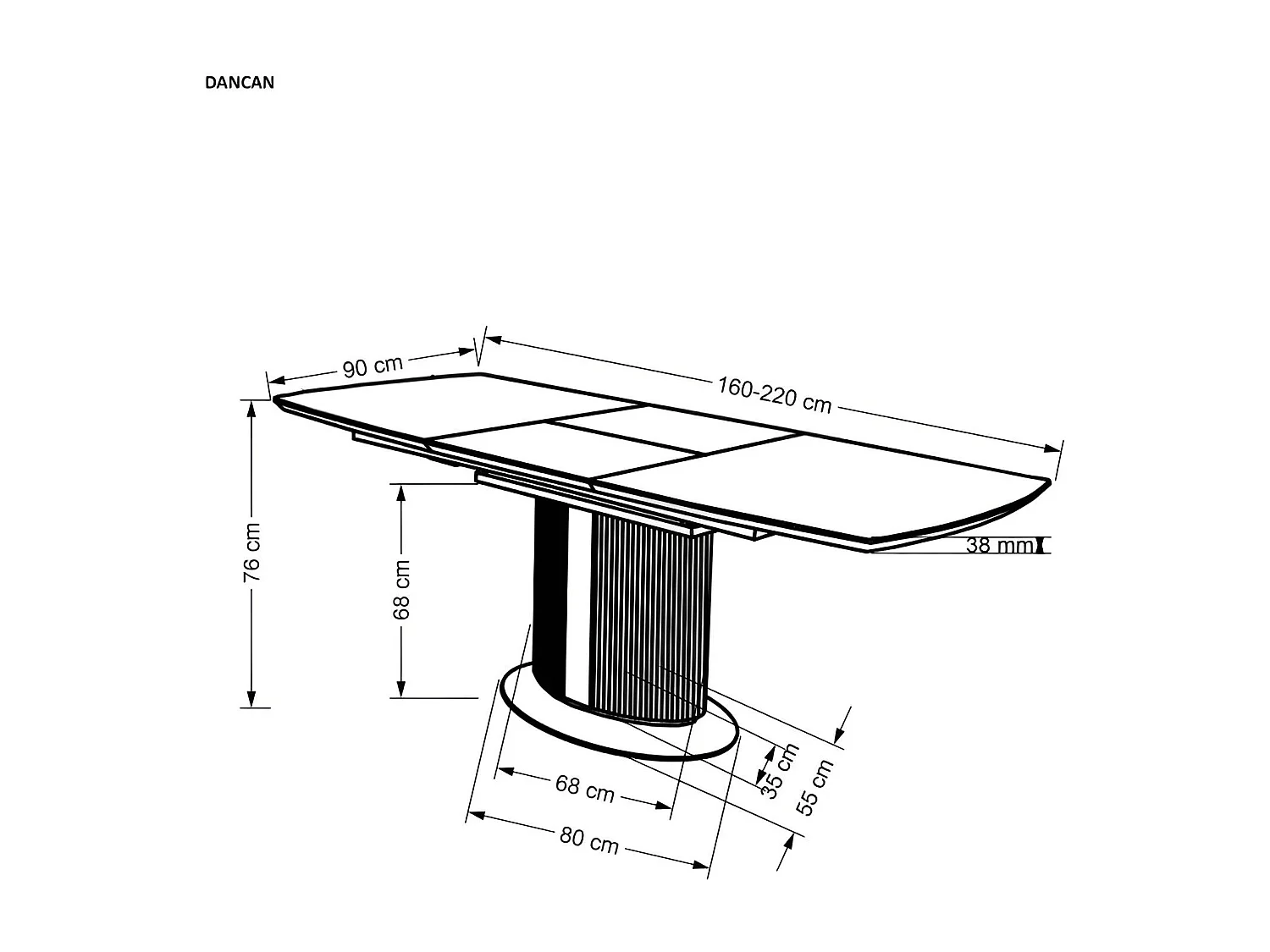 Table à manger Dancan (90x220)